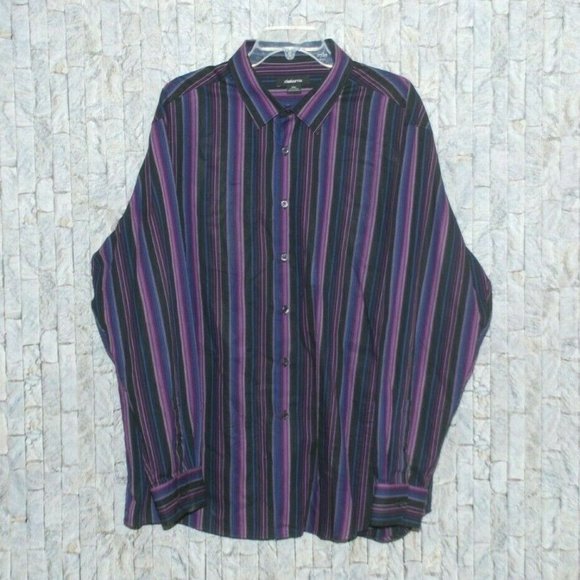 Liz Claiborne Other - Liz Claiborne Button Down Striped Shirt XXL Purple
